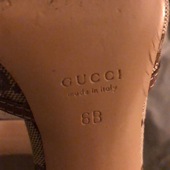 Gucci Monogram Kitten Heel Mule Sandals - size 6 - Picture 6 of 7